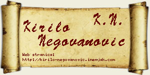 Kirilo Negovanović vizit kartica